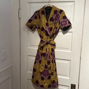 New with tag size small Mae Otti African cotton wax dress. Wrap vibrant colors.